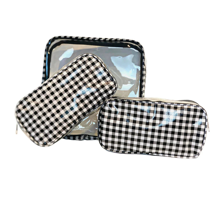 Gingham Style Travel Case Set