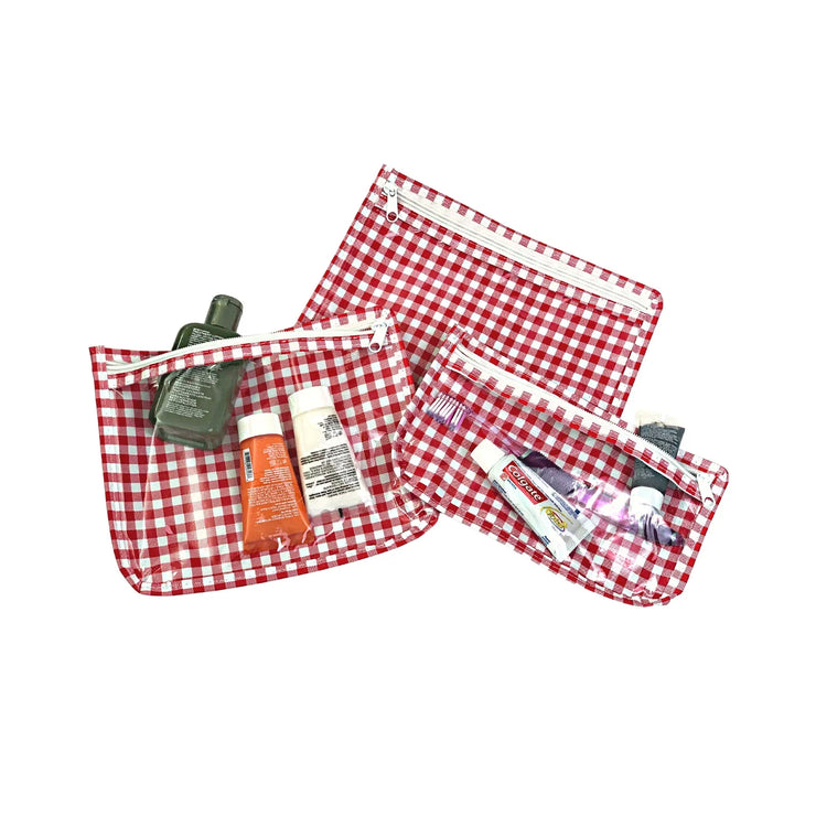 Gingham Style Slim Travel Bag Set